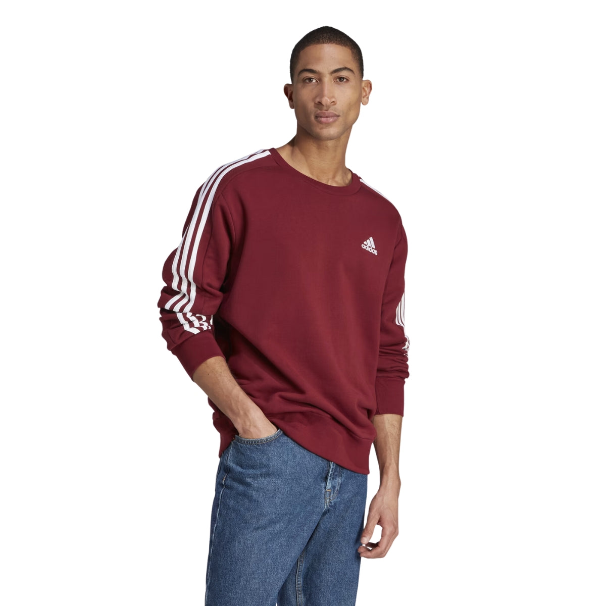 Moletom Adidas 3 Listras Sem Capuz Masculino - YouCan