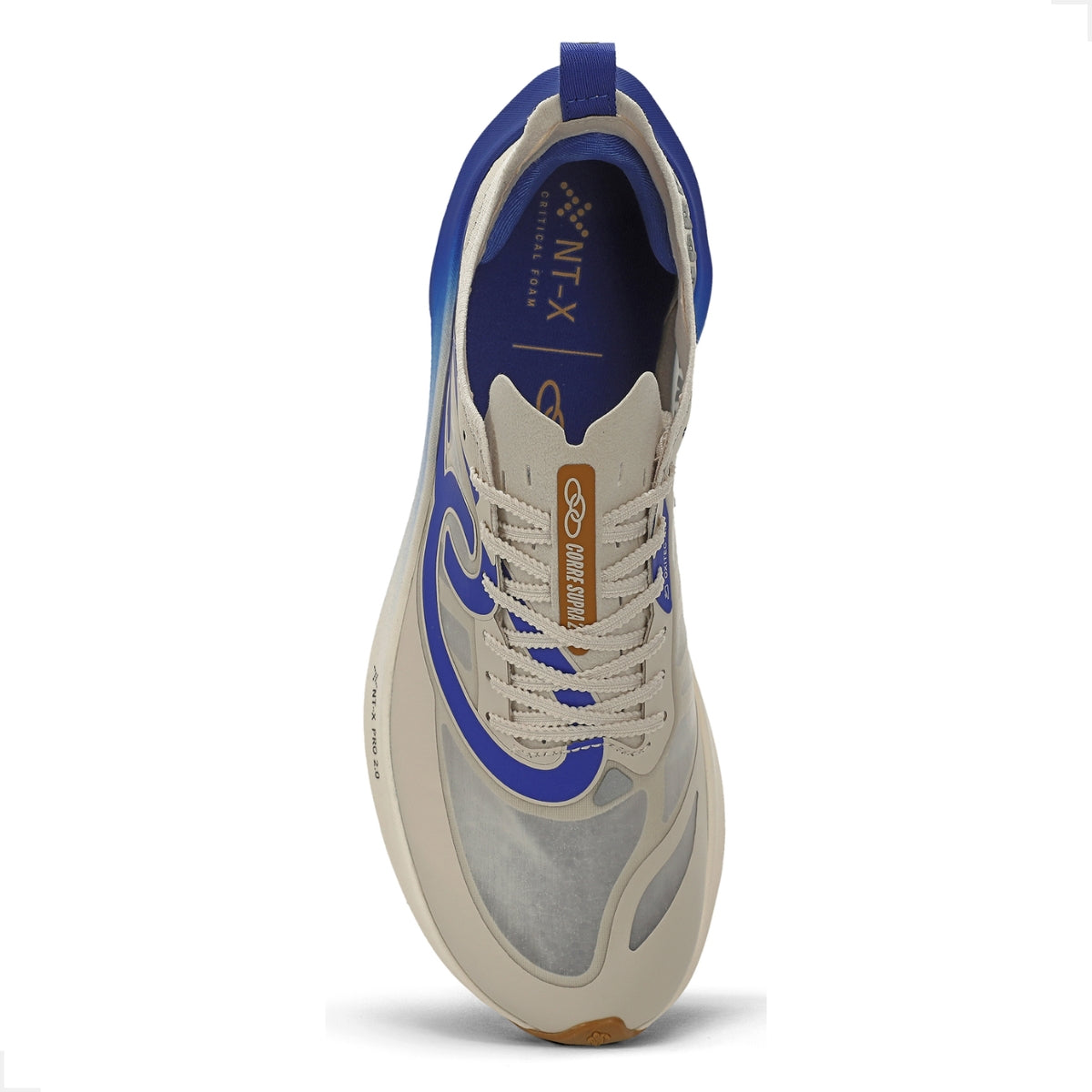 Tênis Olympikus Corre Supra 2 Unissex Bege e Azul – Placa de Carbono e Desempenho Pro